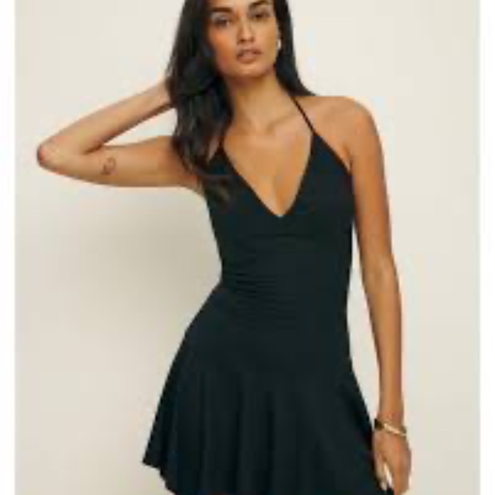 Reformation Claire Knit Dress Black - Size M